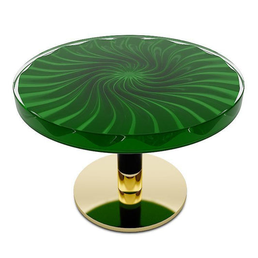 Wavy Green Round Coffee Table