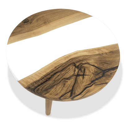White Gamba di Legno Walnut Wood Coffee Table