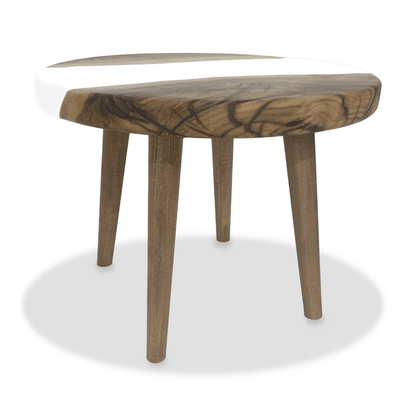 White Gamba di Legno Walnut Wood Coffee Table